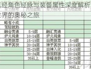 九阴真经角色经脉与装备属性深度解析：探索武侠世界的奥秘之旅