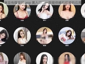 麻豆传煤官网 app 黄入口，一款提供精彩视频的应用