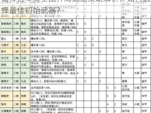 诸神百年骑士团开局武器策略解析：如何选择最佳初始武器？