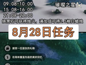 光遇游戏最新消息揭秘：关于烛光闪烁之际的季节之旅，8月28日大蜡烛位置揭晓