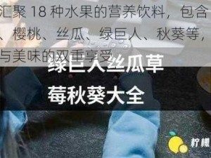 一款汇聚 18 种水果的营养饮料，包含草莓、樱桃、丝瓜、绿巨人、秋葵等，带来健康与美味的双重享受