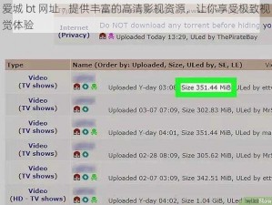 爱城 bt 网址 - 提供丰富的高清影视资源，让你享受极致视觉体验