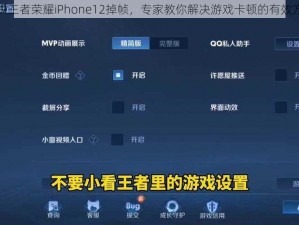 解决王者荣耀iPhone12掉帧，专家教你解决游戏卡顿的有效方法