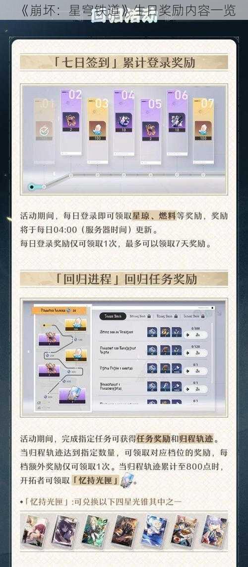 《崩坏：星穹铁道》生日奖励内容一览