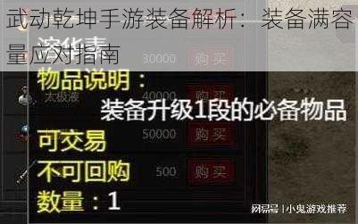 武动乾坤手游装备解析：装备满容量应对指南