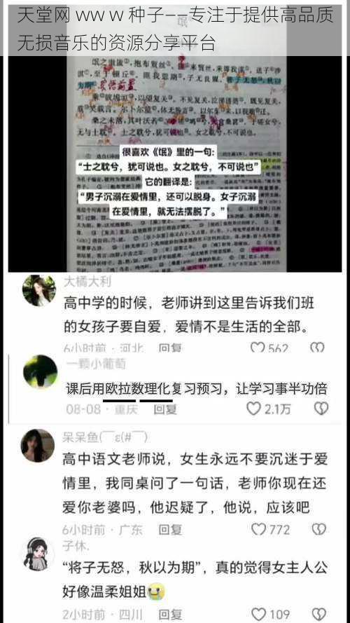 天堂网 ww w 种子——专注于提供高品质无损音乐的资源分享平台