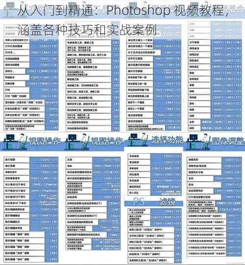 从入门到精通：Photoshop 视频教程，涵盖各种技巧和实战案例