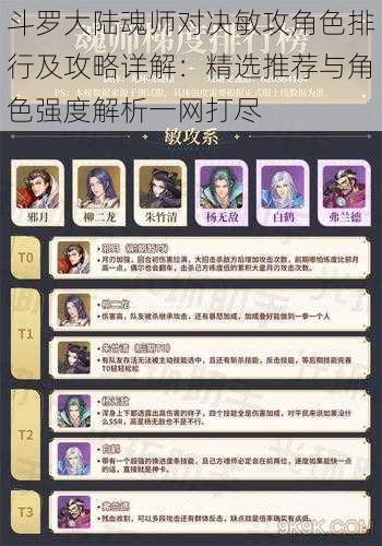 斗罗大陆魂师对决敏攻角色排行及攻略详解：精选推荐与角色强度解析一网打尽