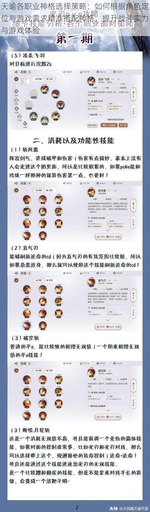 天谕各职业神格选择策略：如何根据角色定位与游戏需求精准搭配神格，提升战斗实力与游戏体验