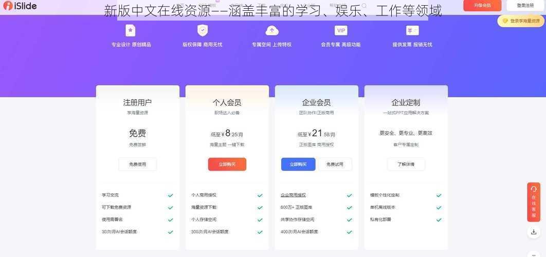 新版中文在线资源——涵盖丰富的学习、娱乐、工作等领域