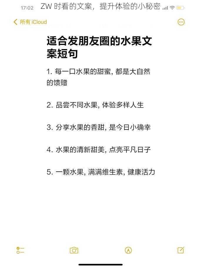 ZW 时看的文案，提升体验的小秘密