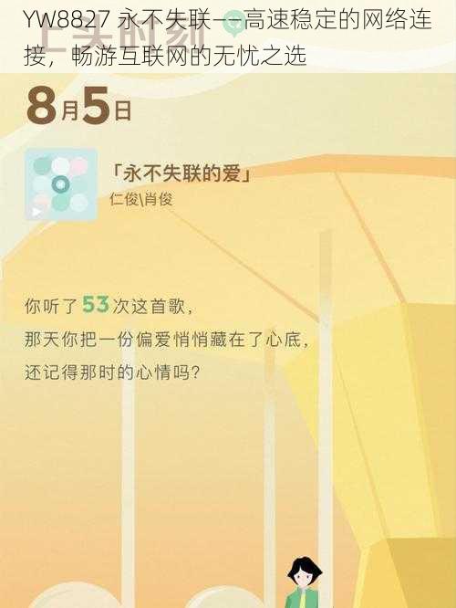 YW8827 永不失联——高速稳定的网络连接，畅游互联网的无忧之选