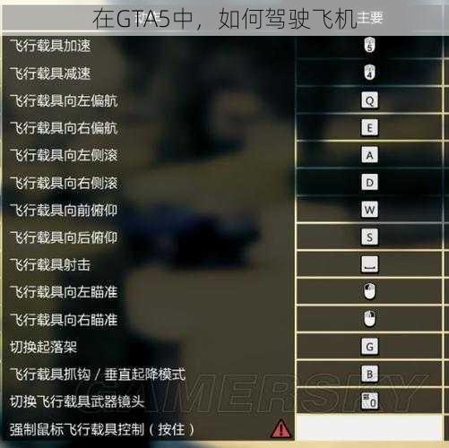 在GTA5中，如何驾驶飞机