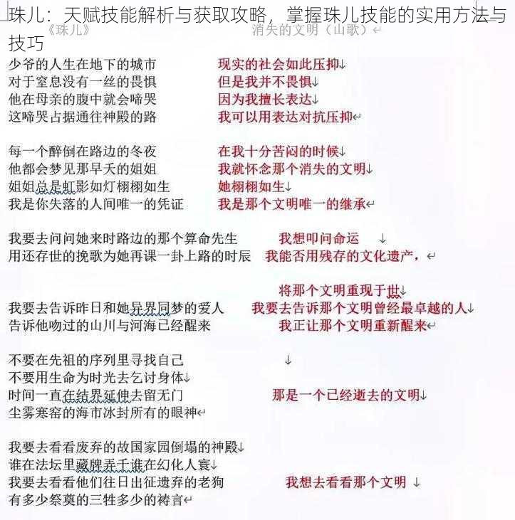 珠儿：天赋技能解析与获取攻略，掌握珠儿技能的实用方法与技巧