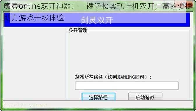 魔灵online双开神器：一键轻松实现挂机双开，高效便捷助力游戏升级体验