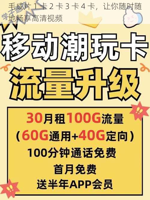 毛成片 1 卡 2 卡 3 卡 4 卡，让你随时随地畅享高清视频