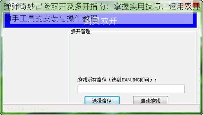 弹弹奇妙冒险双开及多开指南：掌握实用技巧，运用双开助手工具的安装与操作教程