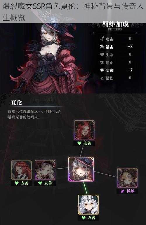 爆裂魔女SSR角色夏伦：神秘背景与传奇人生概览