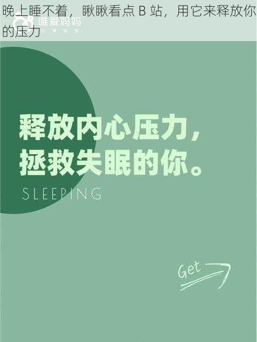 晚上睡不着，瞅瞅看点 B 站，用它来释放你的压力