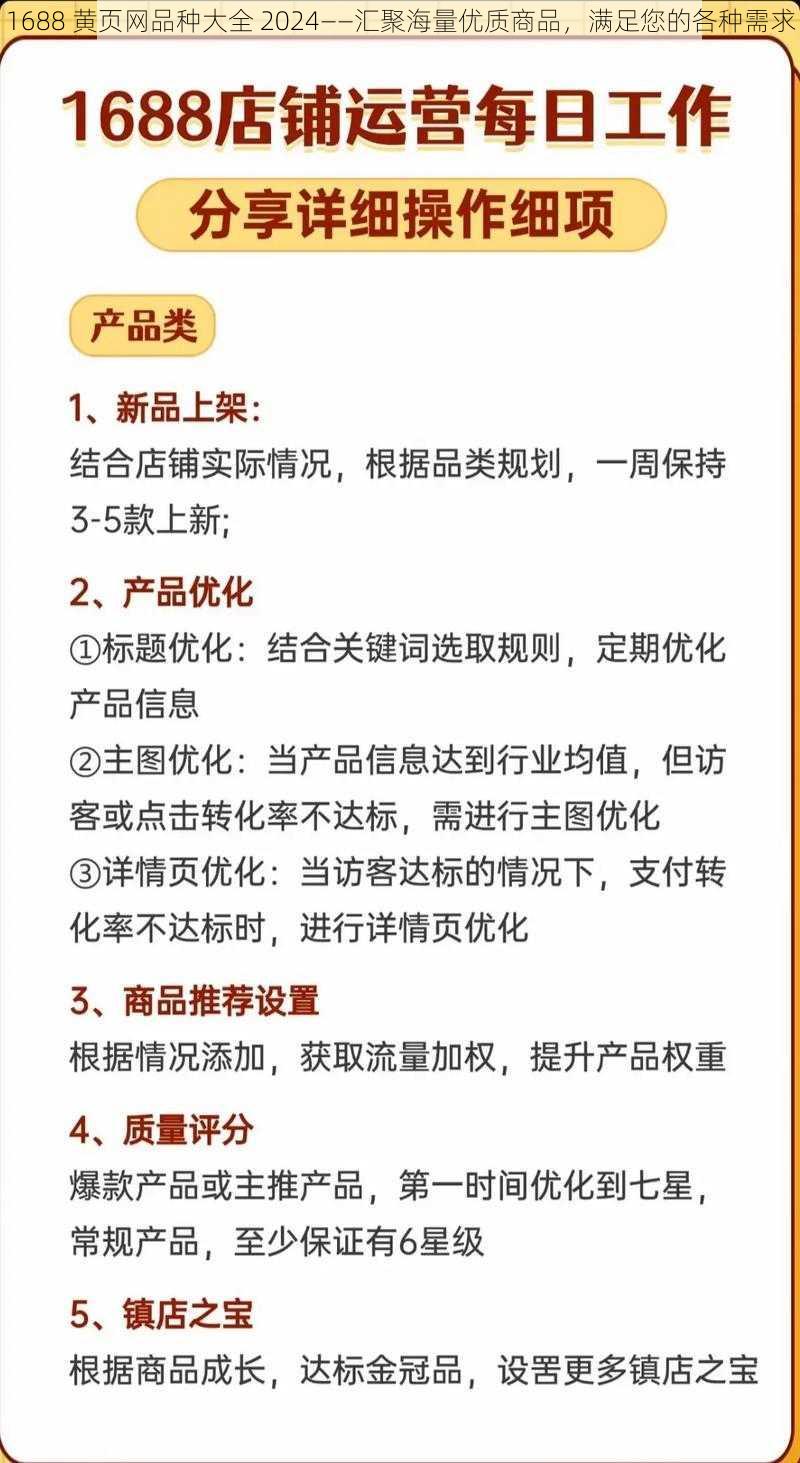 1688 黄页网品种大全 2024——汇聚海量优质商品，满足您的各种需求