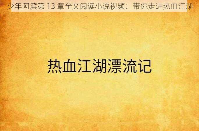 少年阿滨第 13 章全文阅读小说视频：带你走进热血江湖