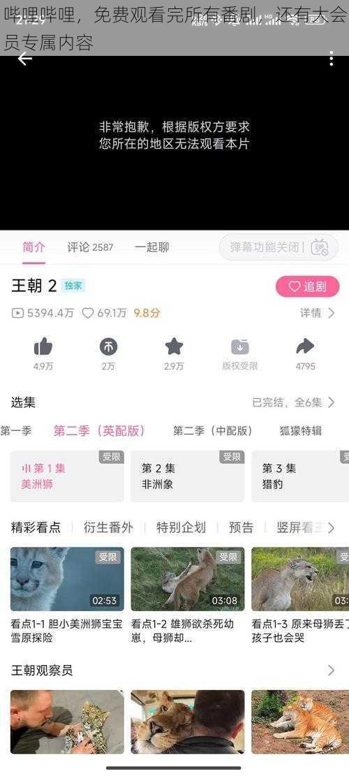 哔哩哔哩，免费观看完所有番剧，还有大会员专属内容