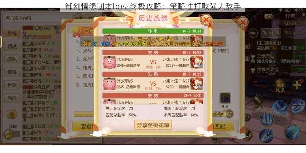 御剑情缘团本boss终极攻略：策略性打败强大敌手