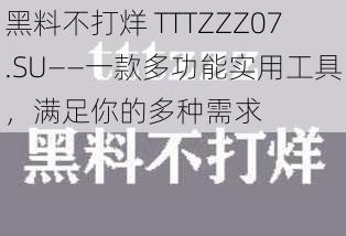 黑料不打烊 TTTZZZ07.SU——一款多功能实用工具，满足你的多种需求