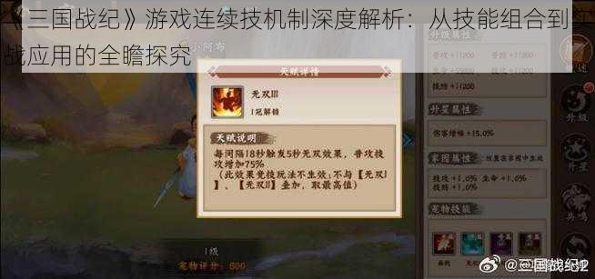 《三国战纪》游戏连续技机制深度解析：从技能组合到实战应用的全瞻探究