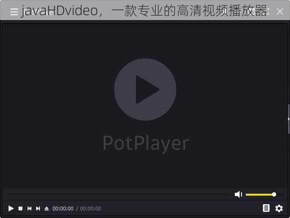 javaHDvideo，一款专业的高清视频播放器