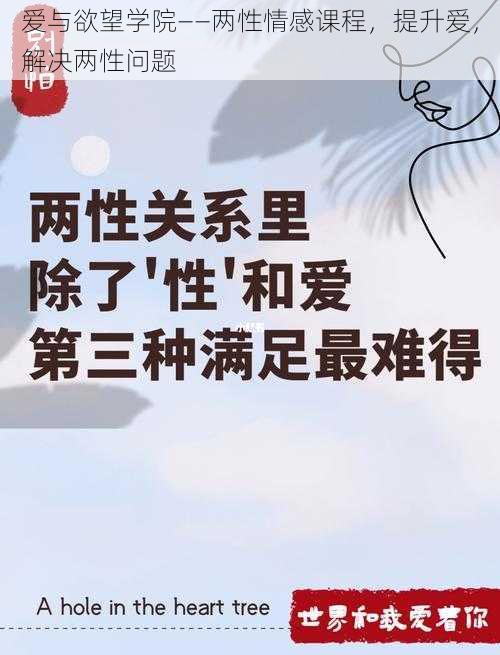 爱与欲望学院——两性情感课程，提升爱，解决两性问题