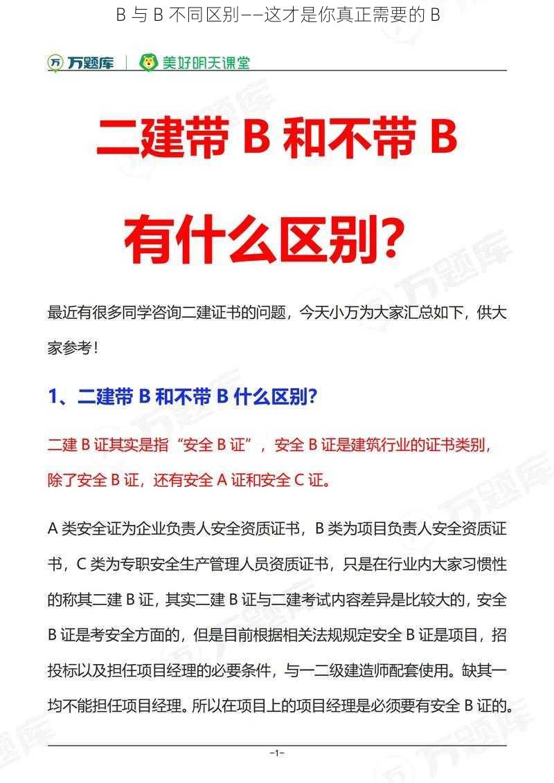 B 与 B 不同区别——这才是你真正需要的 B