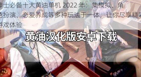 绅士必备十大黄油单机 2022 年：集模拟、角色扮演、恋爱养成等多种玩法于一体，让你尽享精彩游戏体验