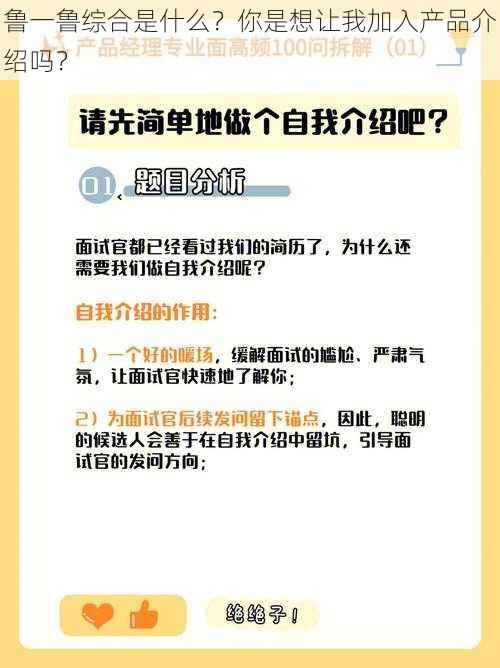 鲁一鲁综合是什么？你是想让我加入产品介绍吗？