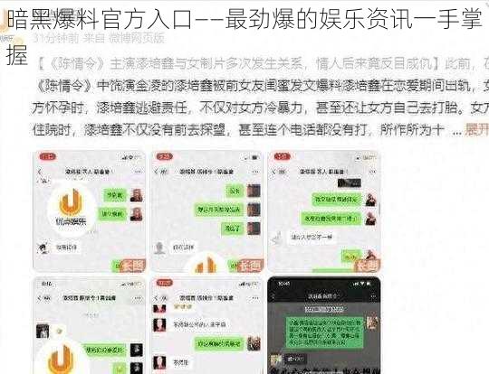 暗黑爆料官方入口——最劲爆的娱乐资讯一手掌握