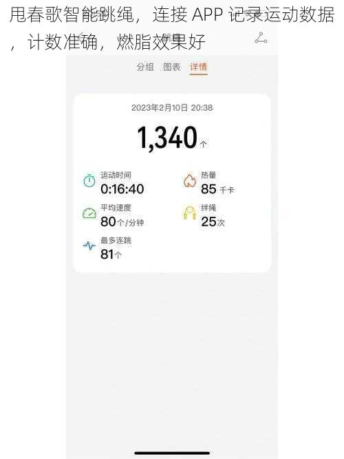 甩春歌智能跳绳，连接 APP 记录运动数据，计数准确，燃脂效果好