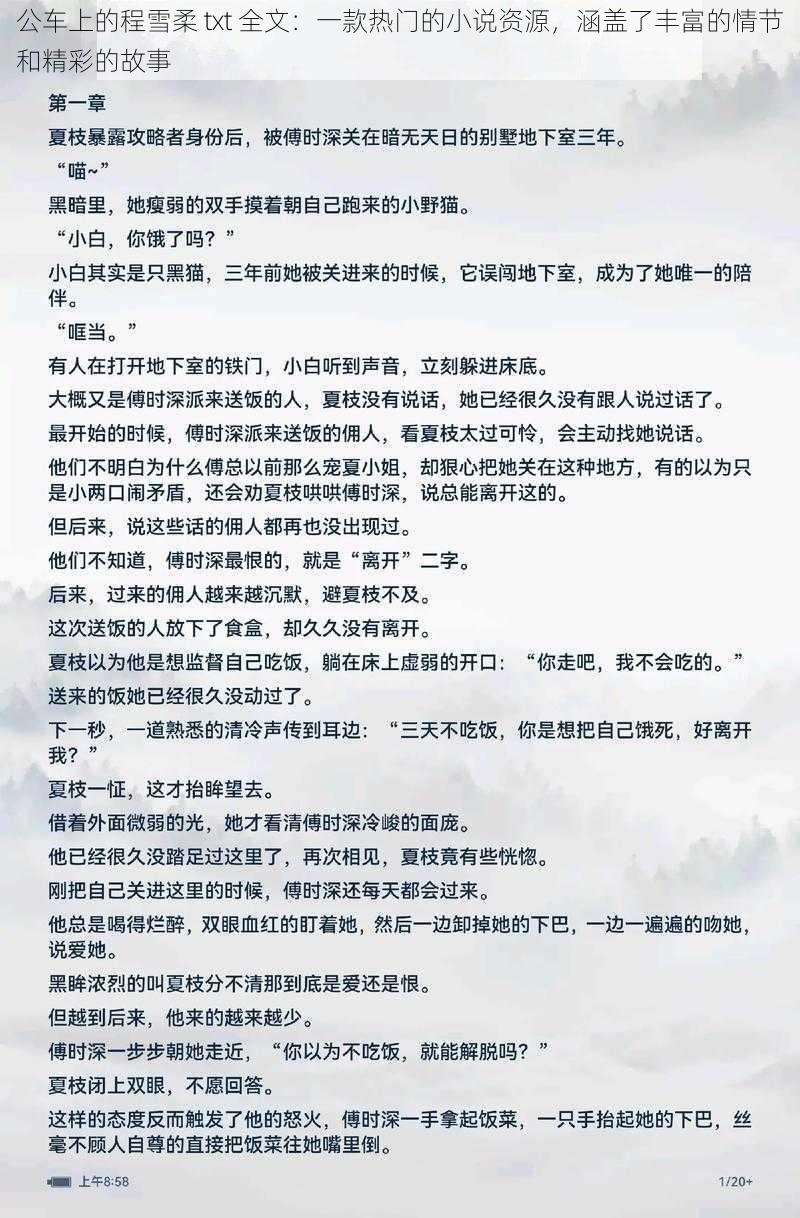 公车上的程雪柔 txt 全文：一款热门的小说资源，涵盖了丰富的情节和精彩的故事