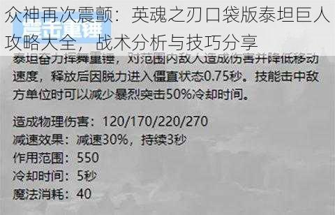 众神再次震颤：英魂之刃口袋版泰坦巨人攻略大全，战术分析与技巧分享