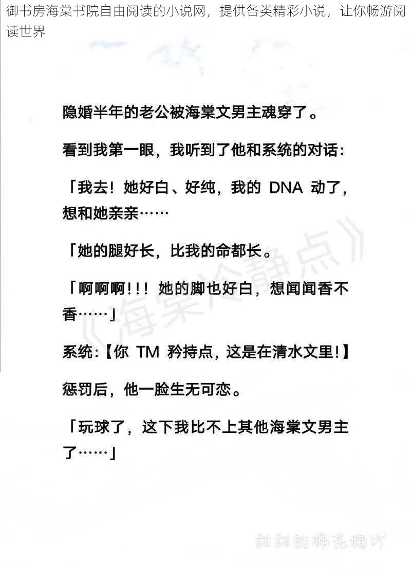 御书房海棠书院自由阅读的小说网，提供各类精彩小说，让你畅游阅读世界