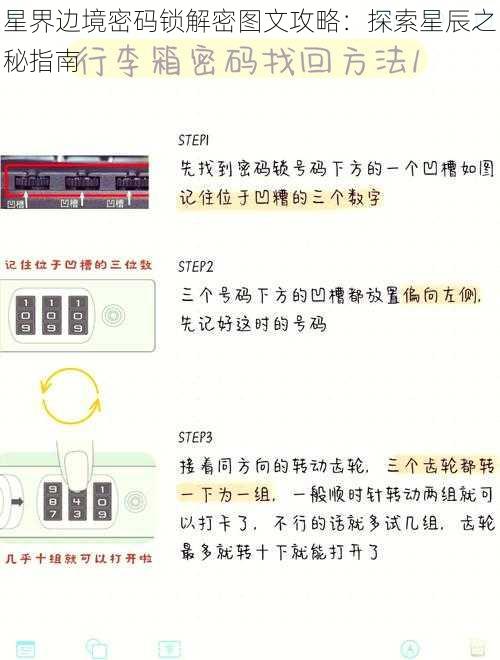 星界边境密码锁解密图文攻略：探索星辰之秘指南