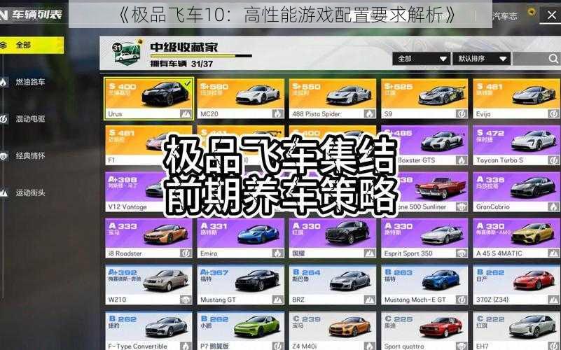 《极品飞车10：高性能游戏配置要求解析》