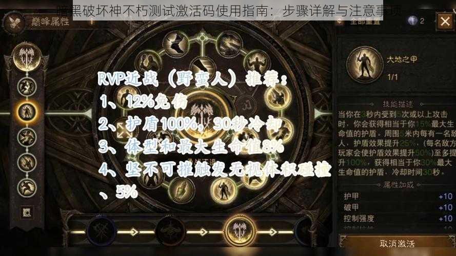 暗黑破坏神不朽测试激活码使用指南：步骤详解与注意事项