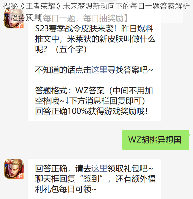 揭秘《王者荣耀》未来梦想新动向下的每日一题答案解析及趋势预测