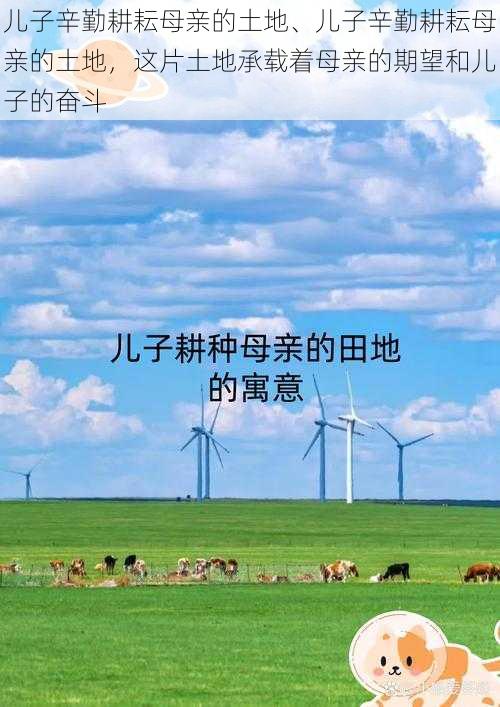 儿子辛勤耕耘母亲的土地、儿子辛勤耕耘母亲的土地，这片土地承载着母亲的期望和儿子的奋斗