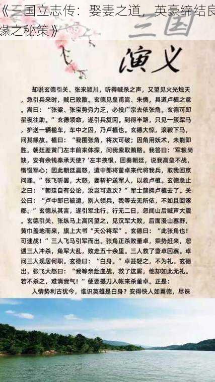 《三国立志传：娶妻之道，英豪缔结良缘之秘策》