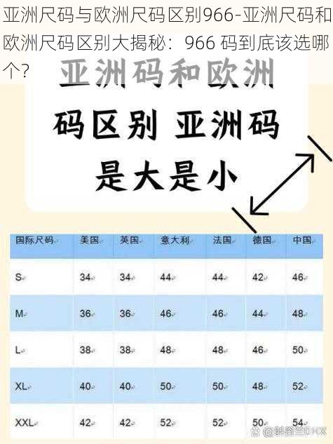亚洲尺码与欧洲尺码区别966-亚洲尺码和欧洲尺码区别大揭秘：966 码到底该选哪个？