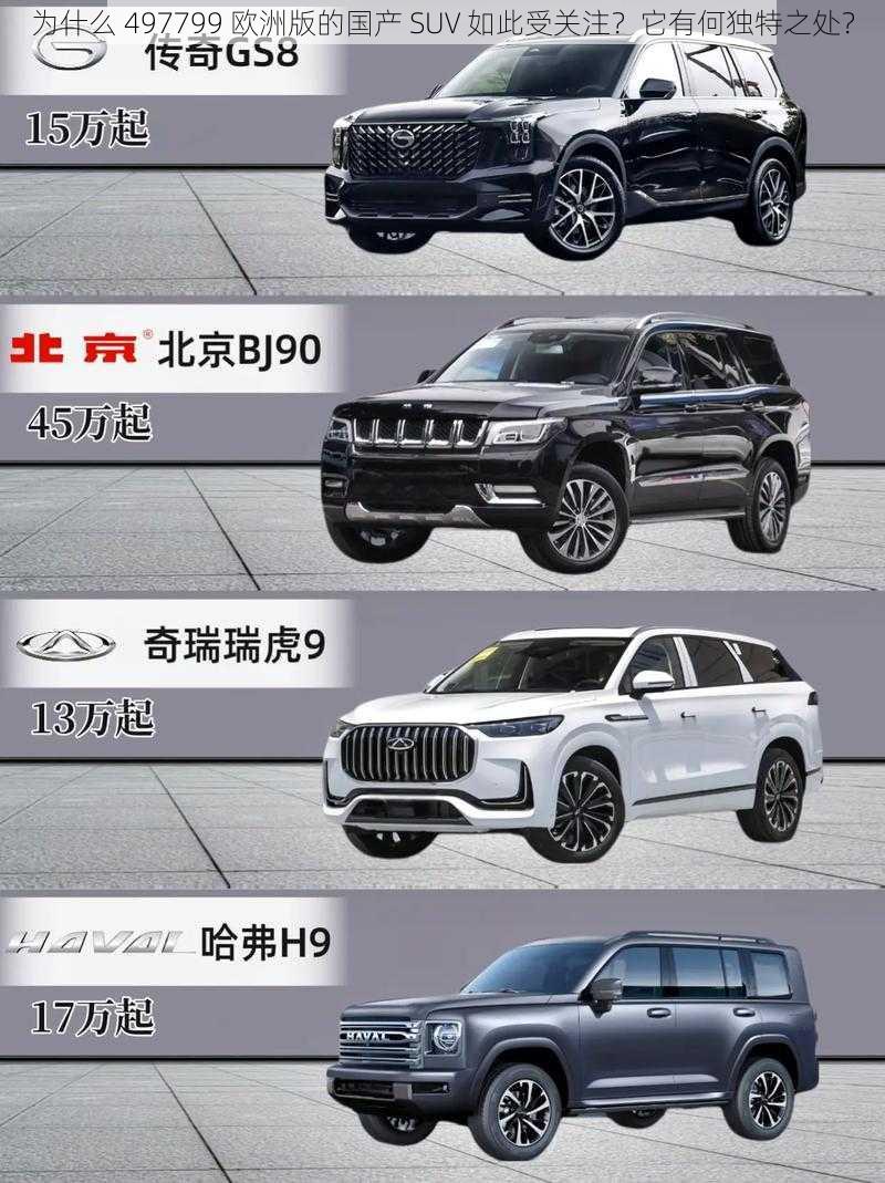 为什么 497799 欧洲版的国产 SUV 如此受关注？它有何独特之处？