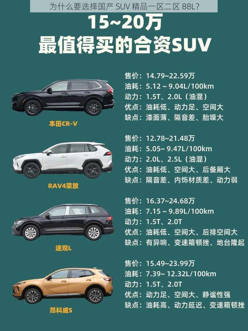 为什么要选择国产 SUV 精品一区二区 88L？